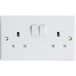 JDS Electricals 13A, Slimline Twin Switched Socket Outlet to BS1363