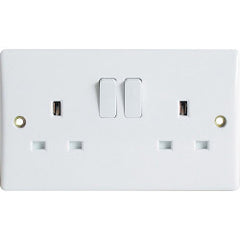 JDS Electricals 13A, Slimline Twin Switched Socket Outlet to BS1363