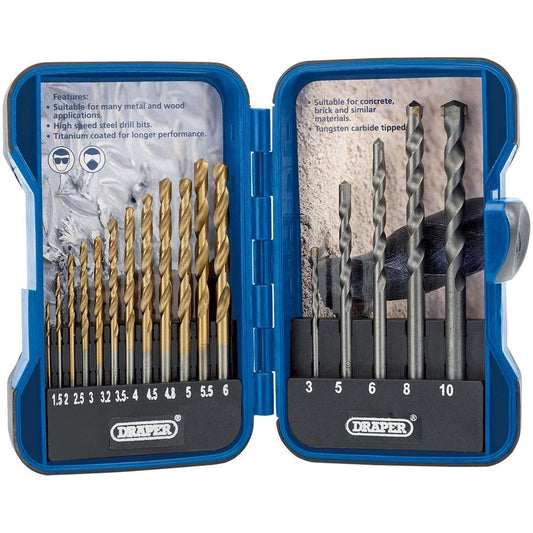 Draper Combined HSS/Masonry Drill Bit Set