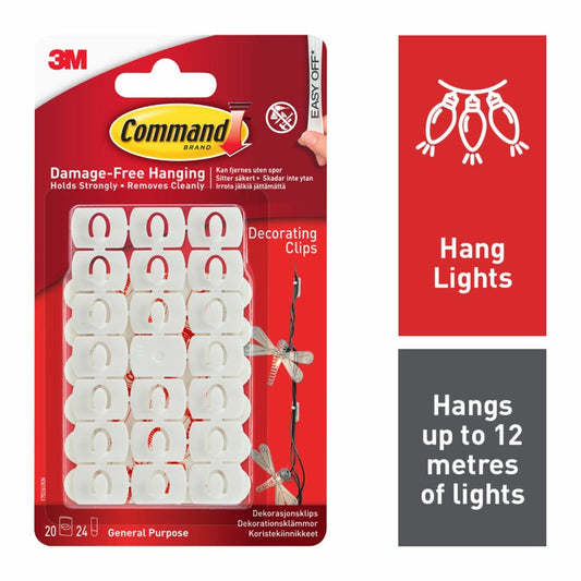 3M Command Decorating Clips White 17026 (Pack of 5)