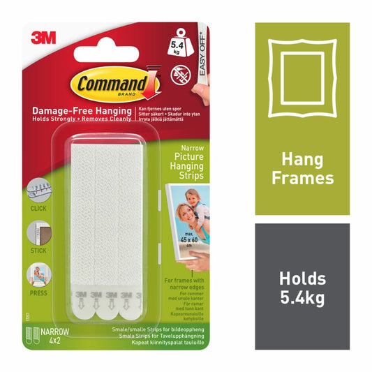 3M Command Narrow Picture Hang Strips 17207
