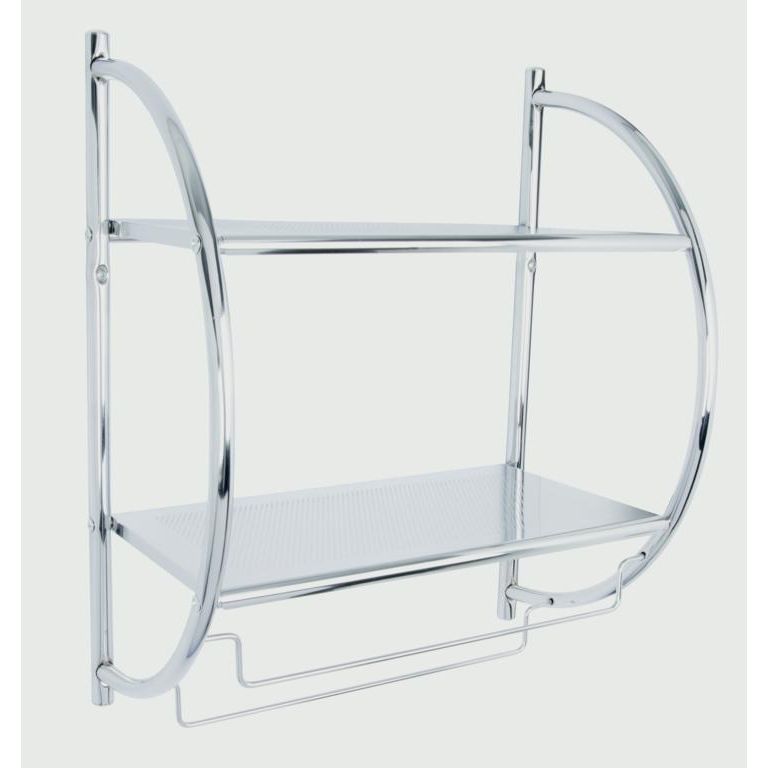 Croydex Wall Mounted Curved Shelf/Towel Rack