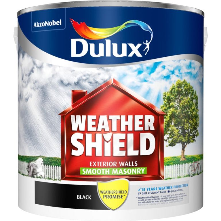 Dulux Weathershield Smooth Masonry Paint - Black