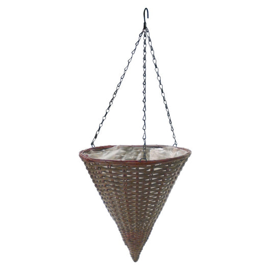 JDS Garden Brown Rattan Hanging Cone