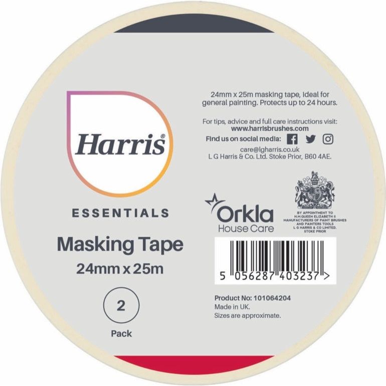 Harris Essentials Masking Tape Pack 2 24mm x 25m