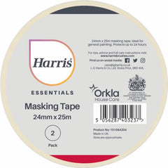 Harris Essentials Masking Tape Pack 2 24mm x 25m