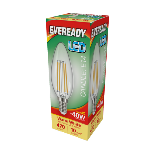 Eveready LED Filament Candle 470LM E14 SES