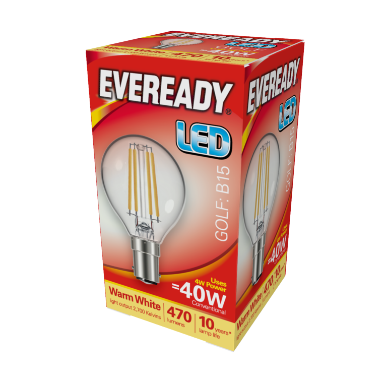 Eveready LED Filament Golf 470LM B15 SBC