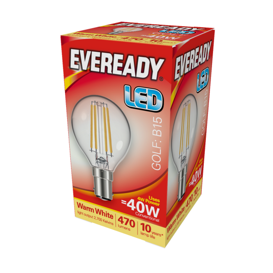 Eveready LED Filament Golf 470LM B15 SBC