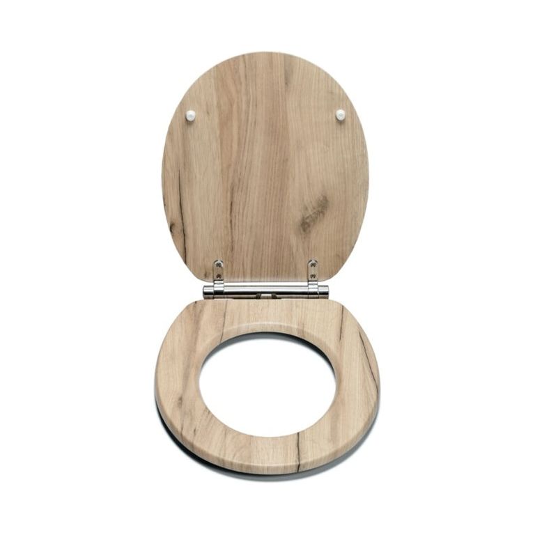 Croydex Grey Oak Flexi Fix Toilet Seat