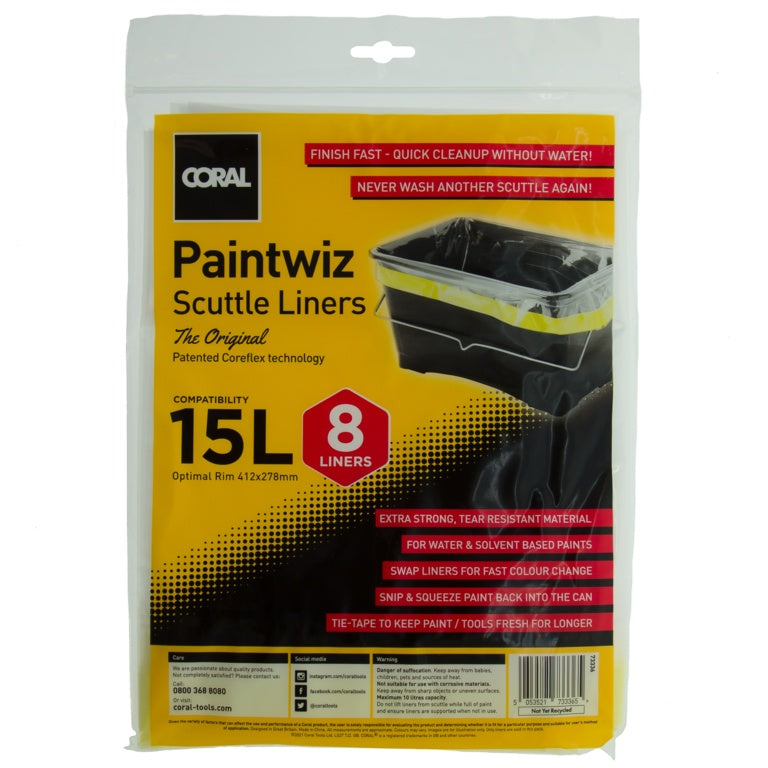 Coral Paintwiz Scuttle Liners Pack 8 - 15L