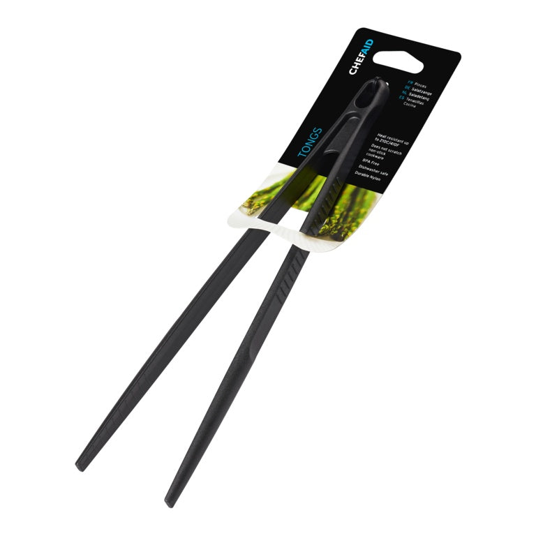 Chef Aid Black Nylon Tongs