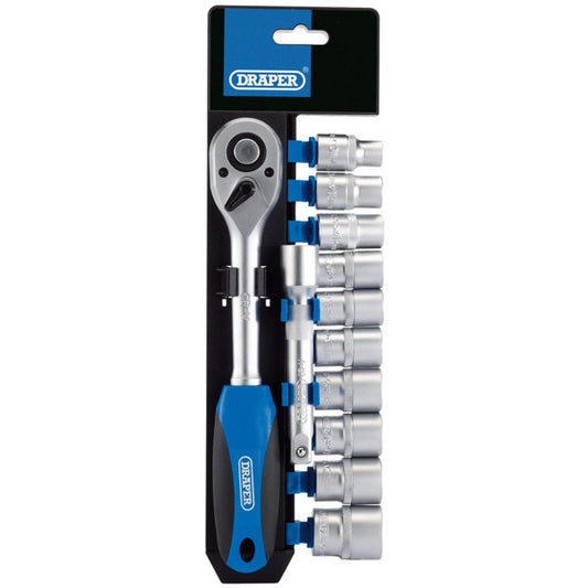 Draper Metric Socket Ratchet Set 1/2"sq Dr