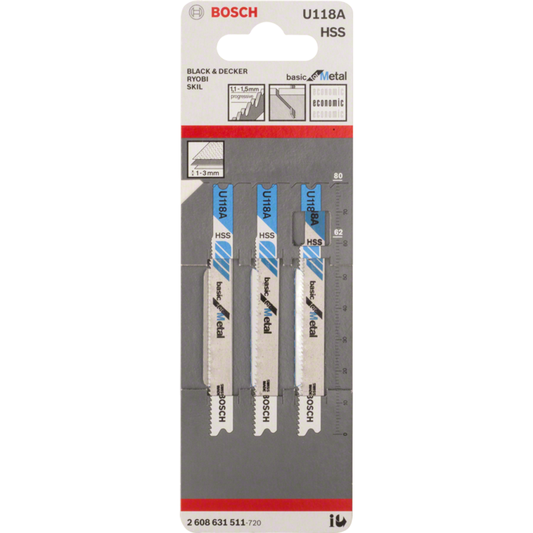 Bosch U118A Jigsaw Blade Basic Metal