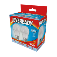 Eveready LED GLS ES E27 6500k Daylight Pack 2
