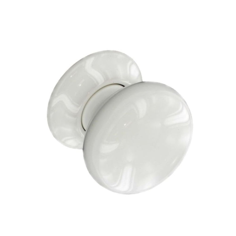 Ceramic Door Knobs White (Pair)