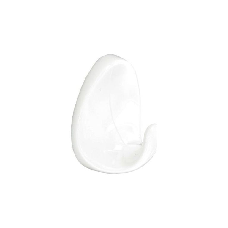 Oval Self-Adhesive Hooks White (4)