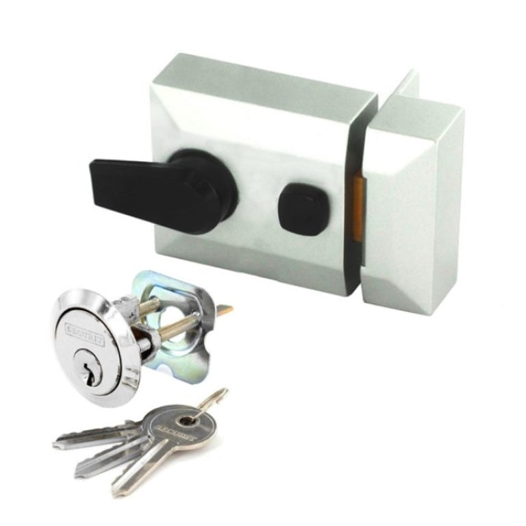 Silver Finish Double Locking Nightlatch