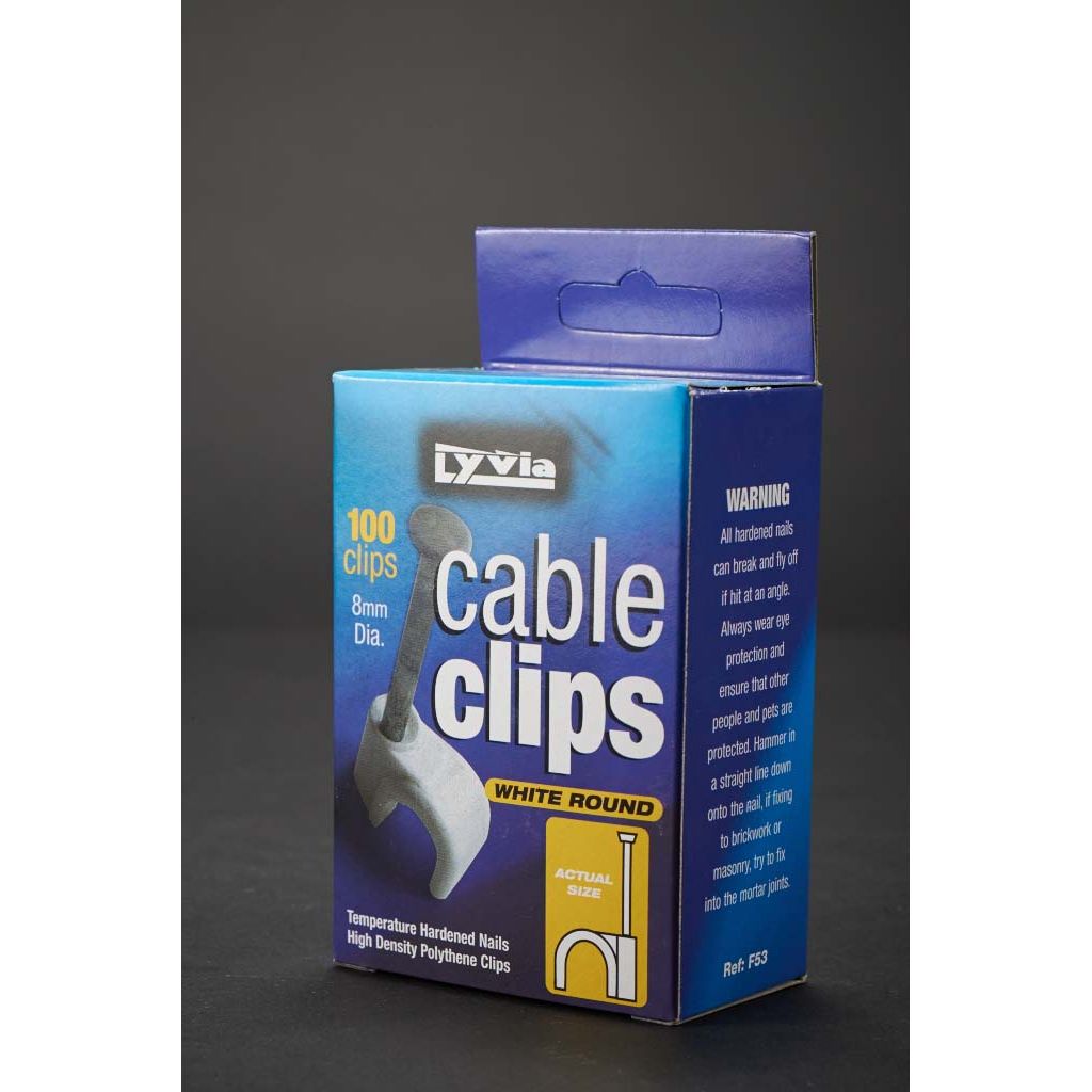 JDS Electricals White Round Cable Clips Box 100