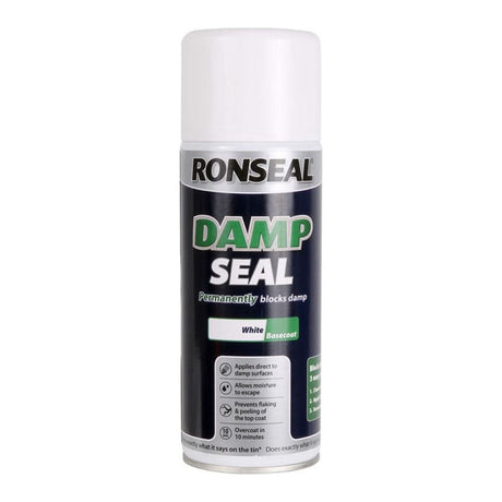 Ronseal Quick Dry Damp Seal White 400ml Aerosol