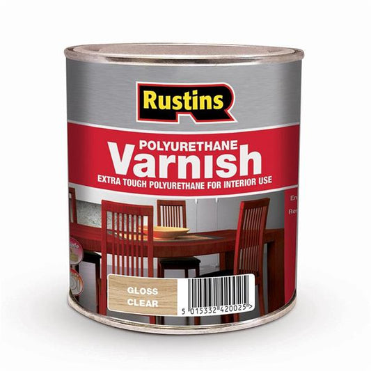 Rustins Polyurethane Varnish Gloss Clear 1L