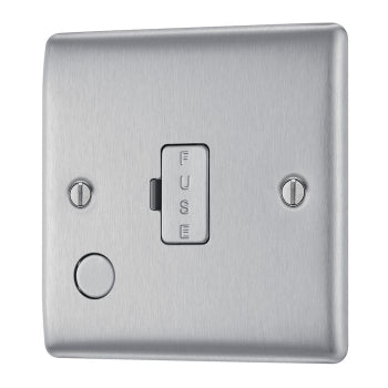 BG Electrical Fused Connection Unit with Cable Outlet - Brushed Steel - (NBS55-01)