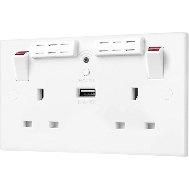 BG Electrical 2.1 A USB Charger and Wi-Fi Range Extender Electrical Socket