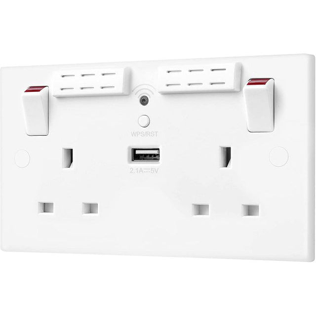 BG Electrical 2.1 A USB Charger and Wi-Fi Range Extender Electrical Socket