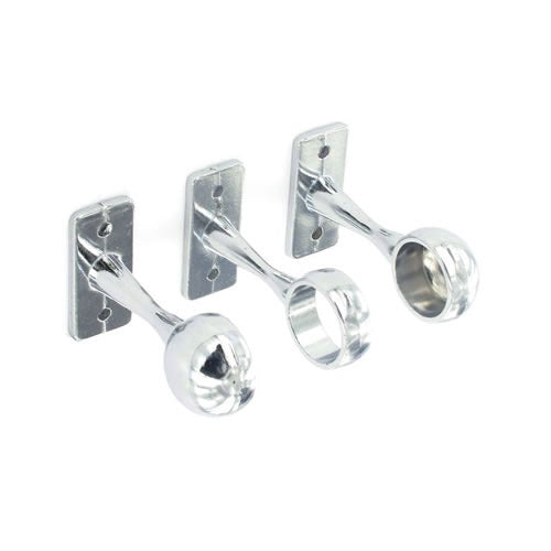 1 Centre & 2 End Brackets Chrome Plated Bracket