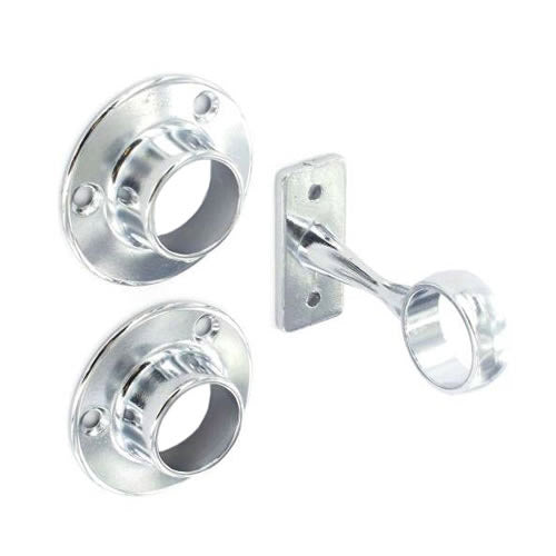 1 Centre & 2 End Brackets Chrome Plated Socket