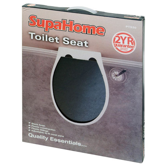 JDS Home Plastic Black Toilet Seat