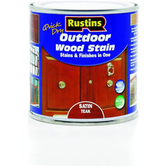 Rustins Quick Dry Outdoor Woodstain 500ml Satin Teak