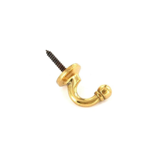 Tie Back Hook Brass Ballend Sml  S6501