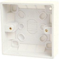 JDS Electricals Single Gang Box (inside 16mm, outside 19mm) with Earth