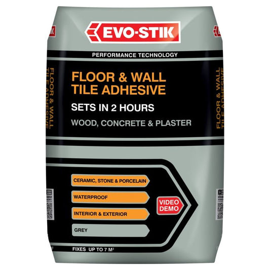 Evo-Stik Floor & Wall Tile Adhesive Fast Set For Wood, Concrete & Plaster