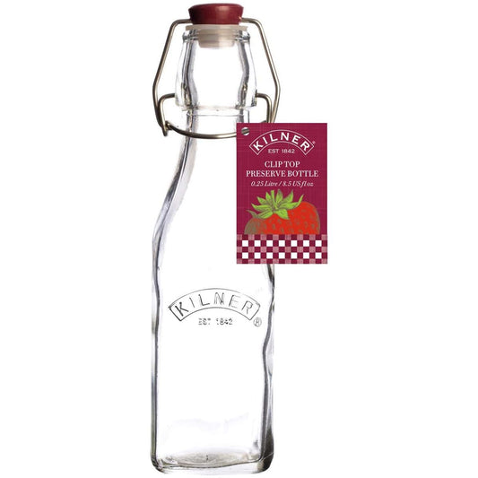 Kilner Clip Top Square Glass Bottle 250ml