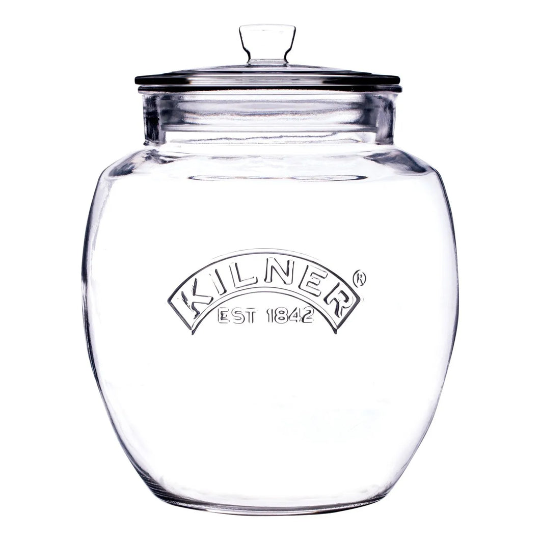Kilner Universal Push Up Storage Glass Jar, Clear, 4 Litre