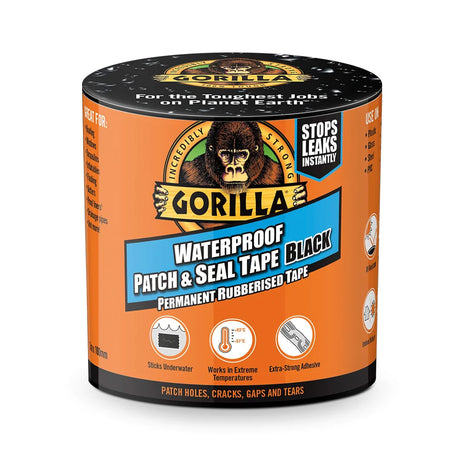 Gorilla Waterproof Patch & Seal Tape Black 100mm x 3m