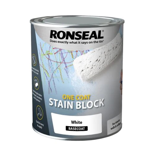 Buy Ronseal 750ml One Finish Stain Block - White | JDSDIY.COM
