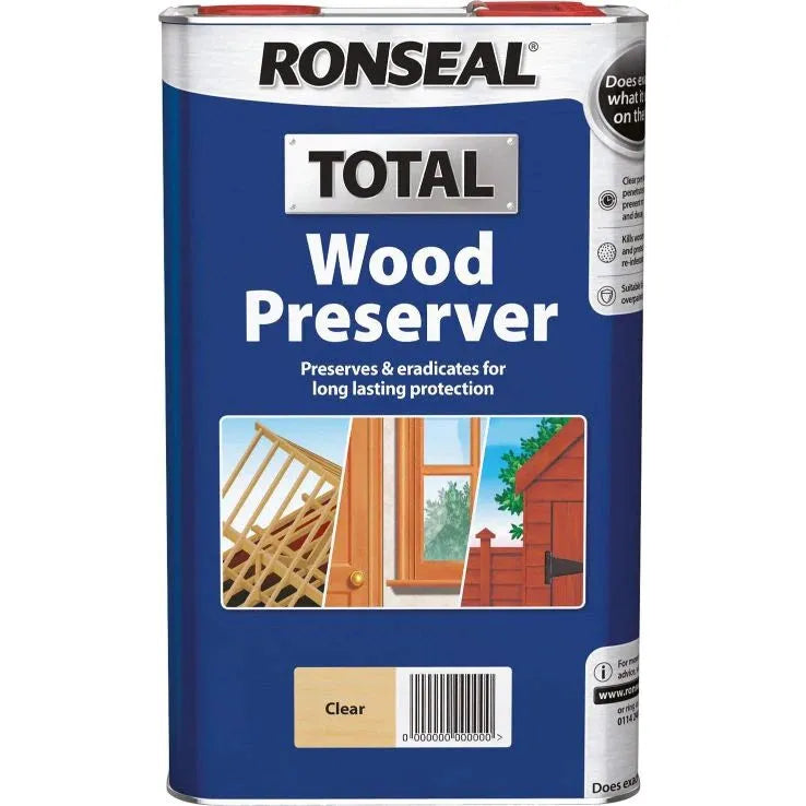 Buy Ronseal Total Wood Preserver 5L - Clear From JDS DIY