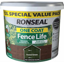 Load image into Gallery viewer, Buy Fence Life Forest Green Ronseal 1 Coat 9L | JDSDIY.COM

