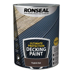 Buy Ronseal Rescue Protection Decking Paint 5L English Oak | JDSDIY.COM