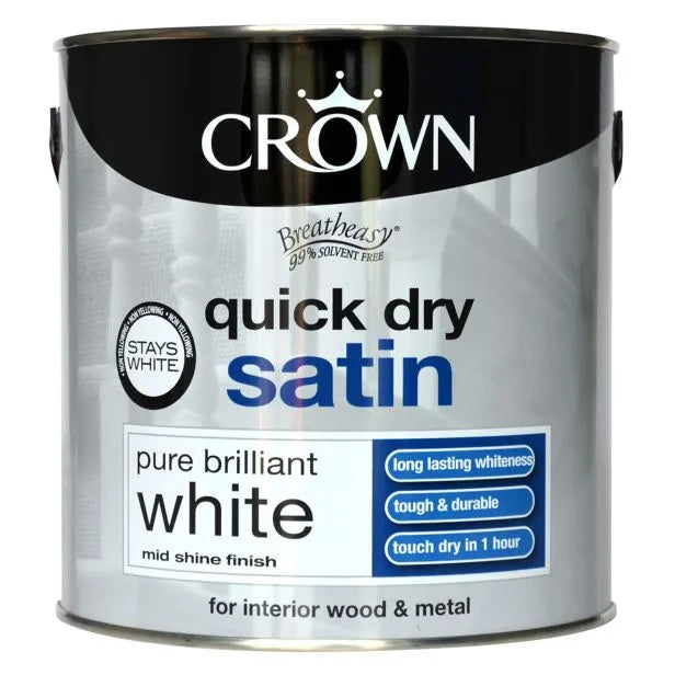 Crown Quick Dry Satin - White