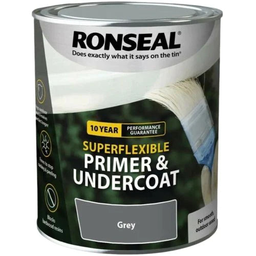 Buy Ronseal Super Flexible Primer & Undercoat 750ml Grey From JDS DIY