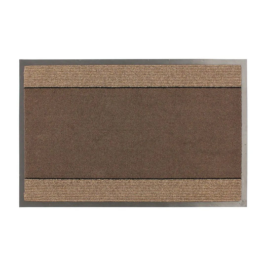 JVL Barrier Door Floor Mat, Brown, 40 x 60 cm