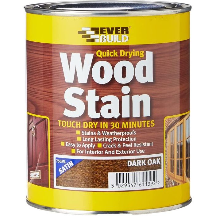 Buy Everbuild Woodstain, Dark Oak, 750 ml From JDS DIY