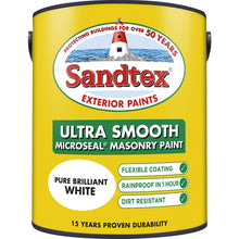 Load image into Gallery viewer, Sandtex Ultra Smooth Masonry Paint 5L Pure Brilliant White
