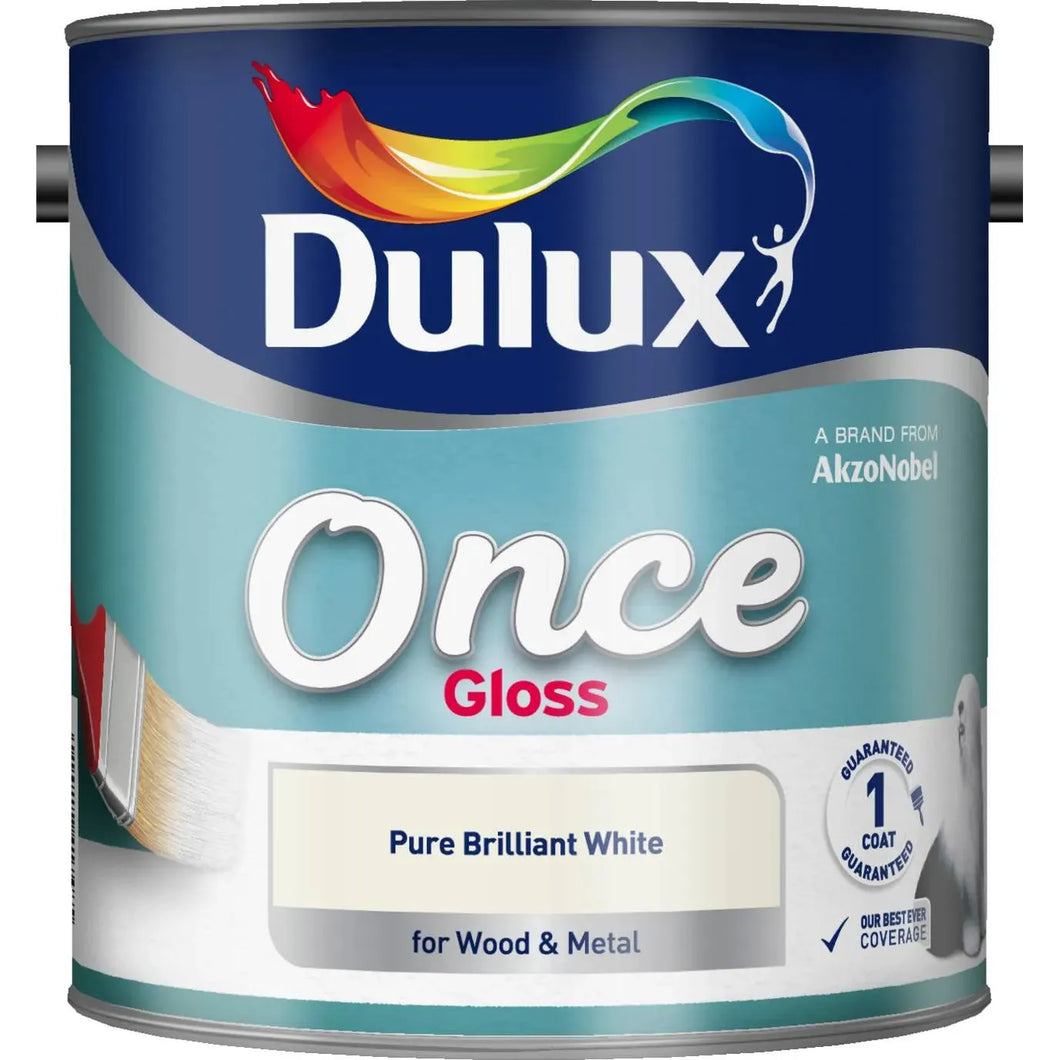 Dulux Once Gloss Paint 2.5L - Pure Brilliant White