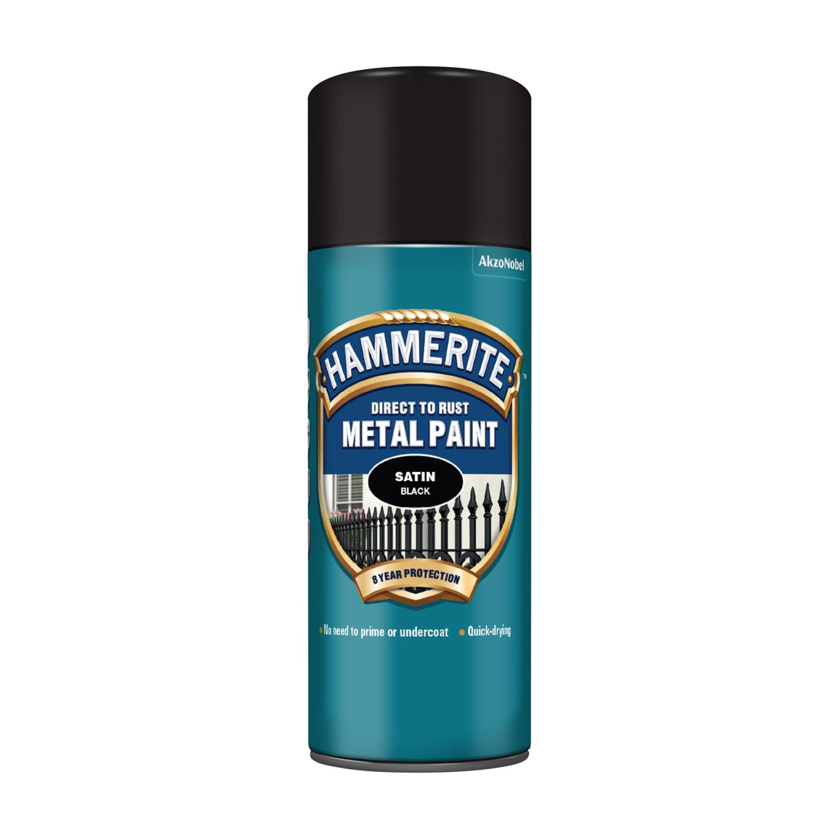 Hammerite Metal Paint Aerosol Satin Black 400ml