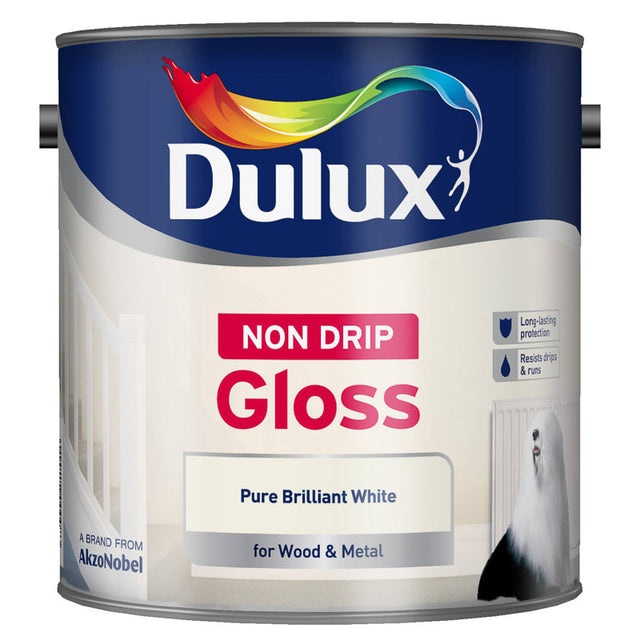 Dulux Non Drip Gloss - Pure Brilliant White 2.5L